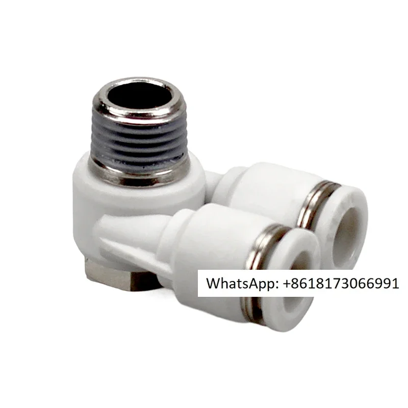 Pneumatic double headed hexagonal quick connector PA04-M5 06-01 08-02 double tube universal elbow tee    10PCS