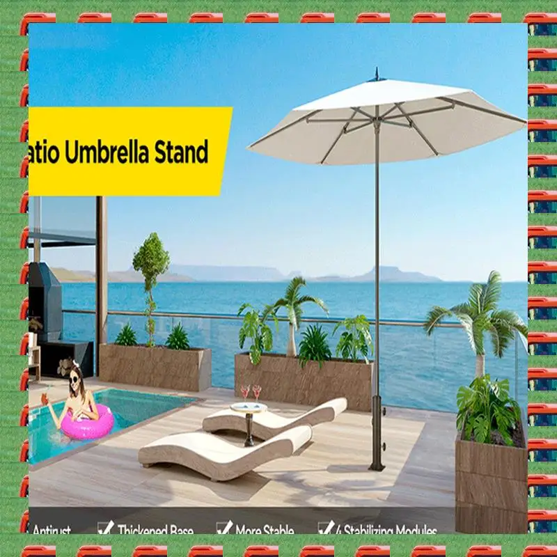Patio Umbrella Base Stand Diameter Umbrella Stand Tube Bracket Deck Mount Umbrella Holder For Outside Garden Backyard Durable