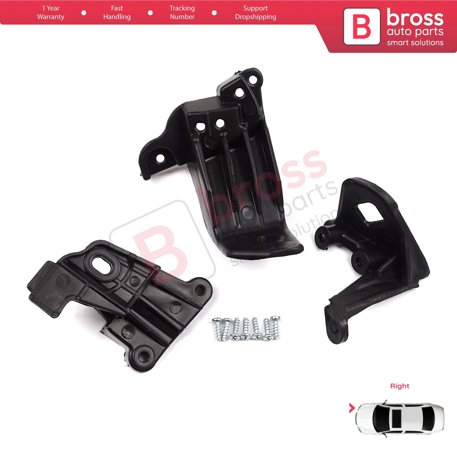 BHL533 Car Headlight Headlamp Housing Repair Mount Holder Bracket Tab Clips Right Side for Fiat Tipo 356 Egea 2015-On 50927929