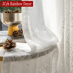 Hall White Voile Curtains for Girls Bedroom Living Room Velvet Sheer Curtain for Door Divider Private Semi Shading Mariage Decor