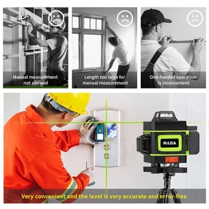 شعاع الليزر الأخضر Hilda-4D 16 خطا ، التسوية الذاتية الرأسية والأفقية 360 ، شعاع الضوء الأخضر ، أداة بصرية أفضل 10 زجاج مستوى ليزر مبيعا - No8