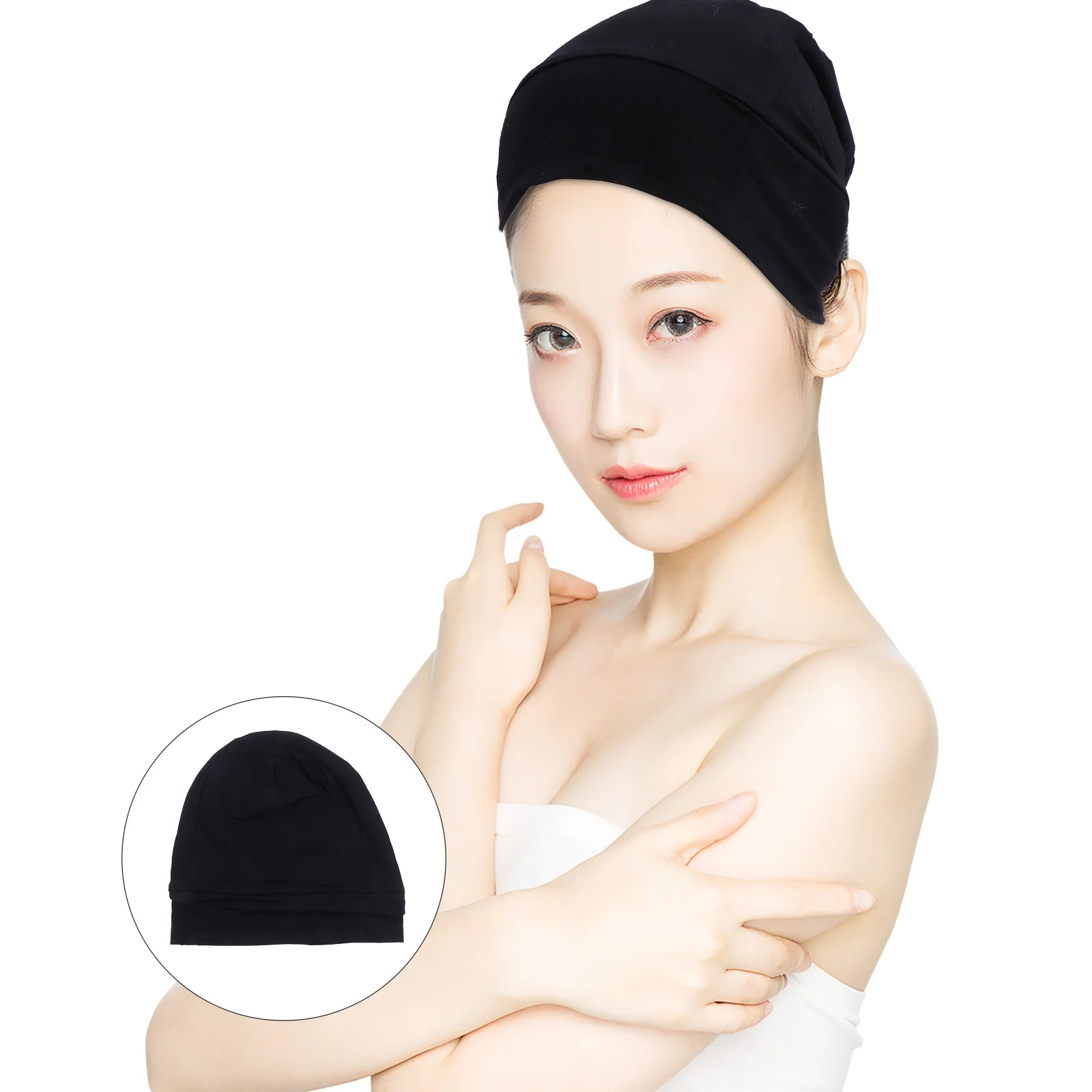 

Wide-brimmed Sleep Cap Cotton Material Lightweight Portable Elastic Length Adults Protect Hair Comfortable Breathable Home Sleep