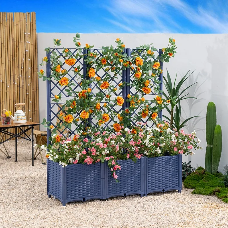 Balkon binnen multifunctionele klimwijnstok ondersteuning plantdoos grote groentebloem trog groenteplantdoos