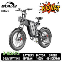 GUNAI MX25 Adult Electric Bicycle 1000W Men's E-Mountain Bike 48V25Ah Battery ebike 20 Inch Fat Tire Men's Electric Bike