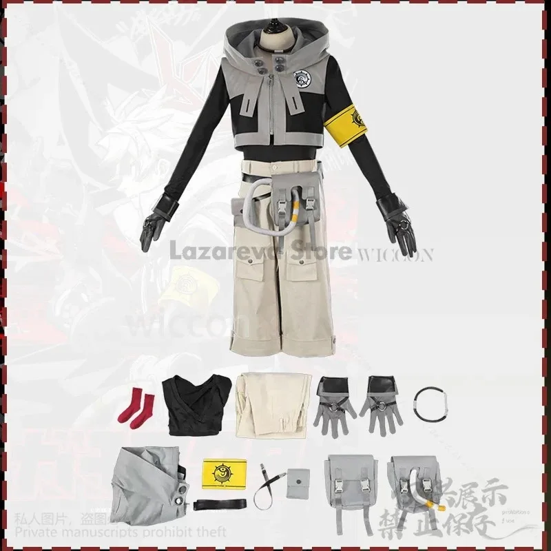 Rudo New Anime GACHIAKUTA Cosplay Costume Punk Street Hot Punk Sleeve Hooded Jacket Y2K Fashion Uniform Wigs Cos Customized