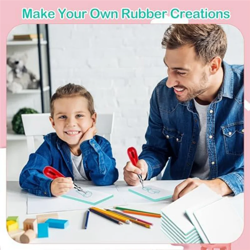 

AED5-Rubber Stamp Engraving Blocks Soft Linoleum Blocks For Stamping Soft Rubber Crafts And Diys