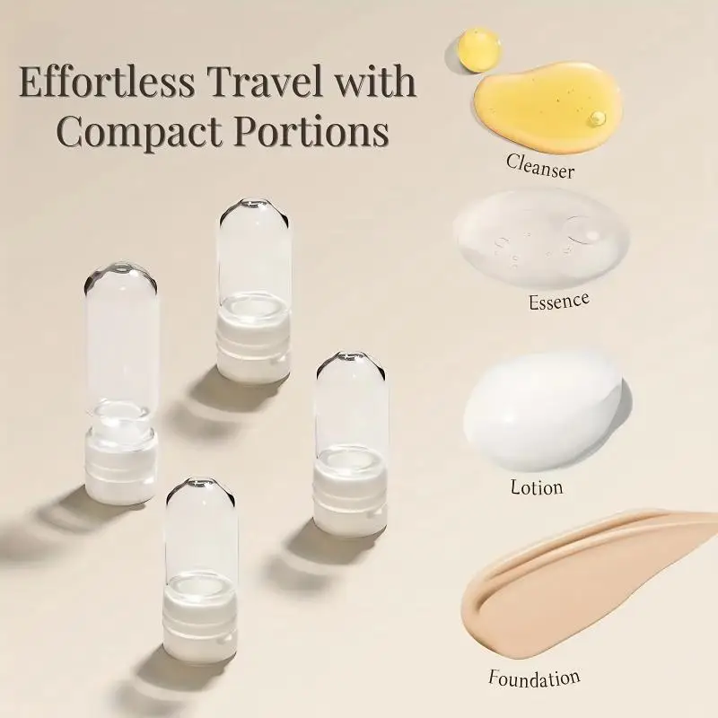 10 Mini-Reiseflaschen, auslaufsicher, tragbar, transparente Glasflaschen, geeignet für Make-up-Entferner, Serum, Einweg-Leerflasche – Detail 3