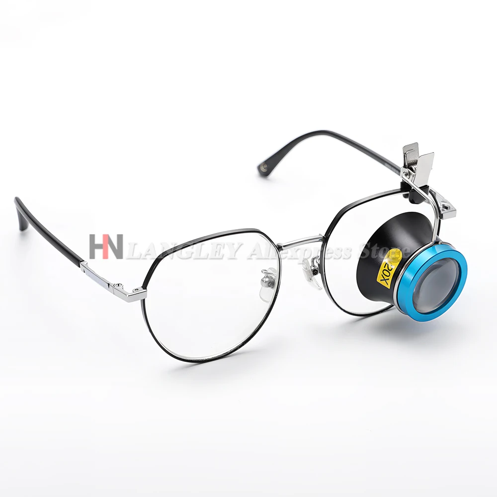 5X 10X 20X лупа для очков, лупа с клипсой, увеличительная линза, портативный окуляр, процесс работы для часовщиков, инструменты для ремонта