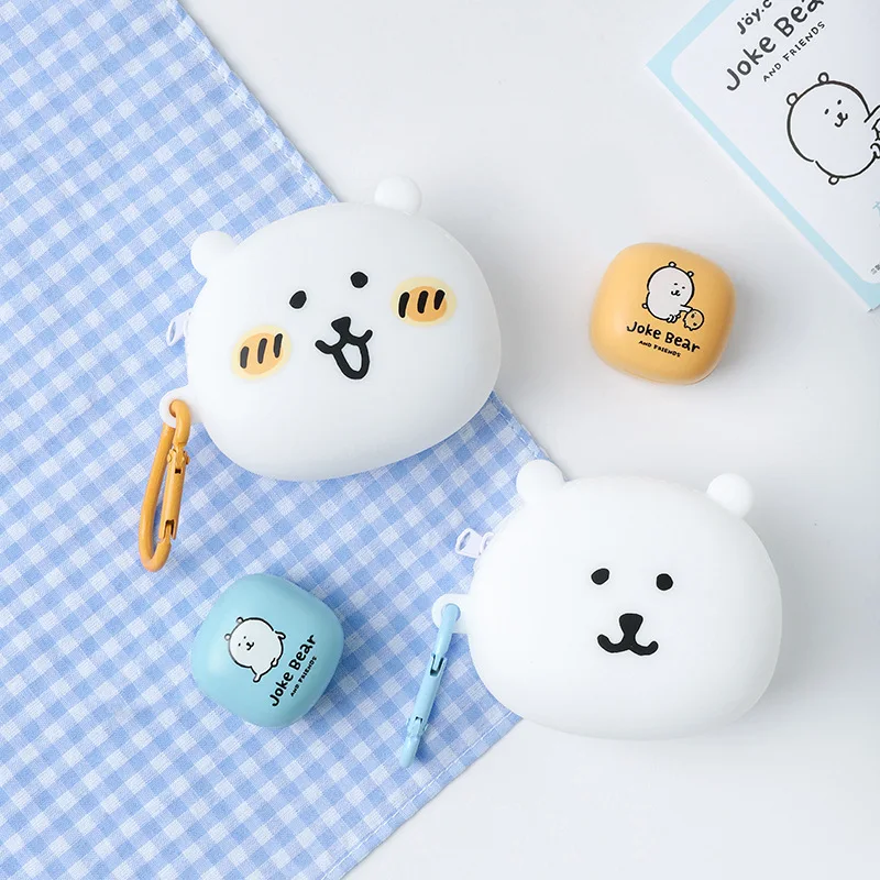 かわいいジョークベアミニワイヤレスbluetoothイヤホンポータブルノイズキャンセリング収納ケース付きイヤホンセットジョークベアアニメ周辺機器ギフト