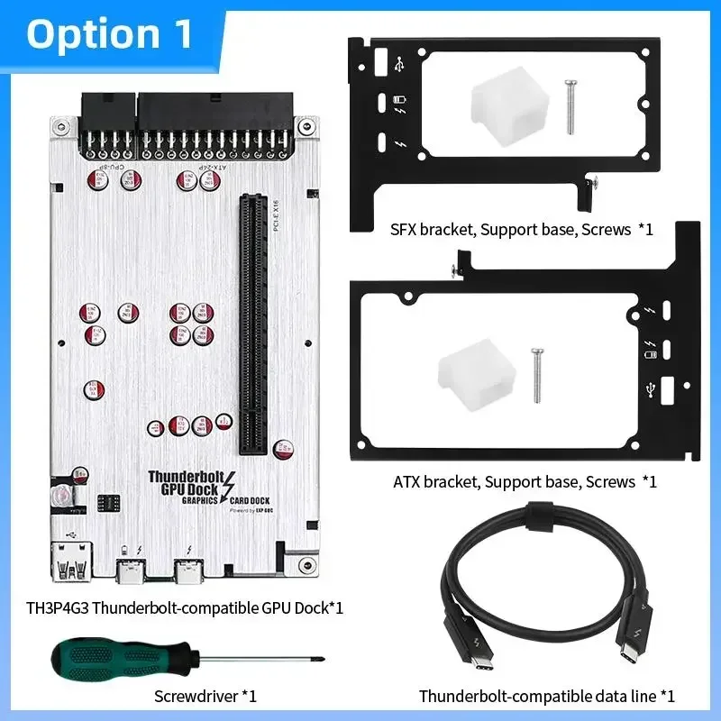 

US.EU TH3P4G3 Thunderbolt-compatible GPU Dock Laptop External Graphic Card Adapter 60W / 85W PD Charging for Notebook to Video