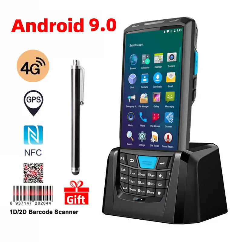 

Android 9.0 PDA Rugged Handheld Terminal PDA Data Collector Honeywell 1D 2D QR Barcode Scanner Inventory Wireless 4G GPS POS