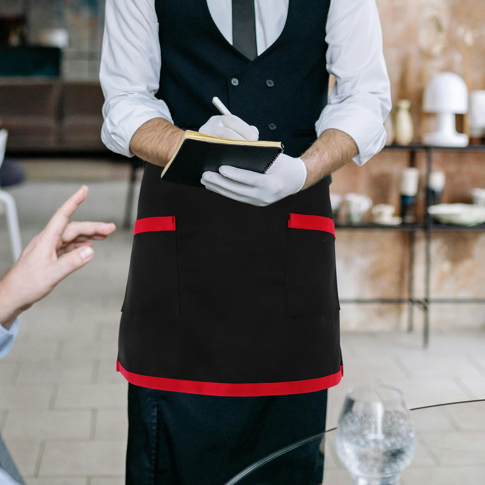 

Waterproof Apron for Restaurant Bar Cafe Kitchen Dishwasher Artist Commercial Use Stain Resistant Adjustable Waist Strap