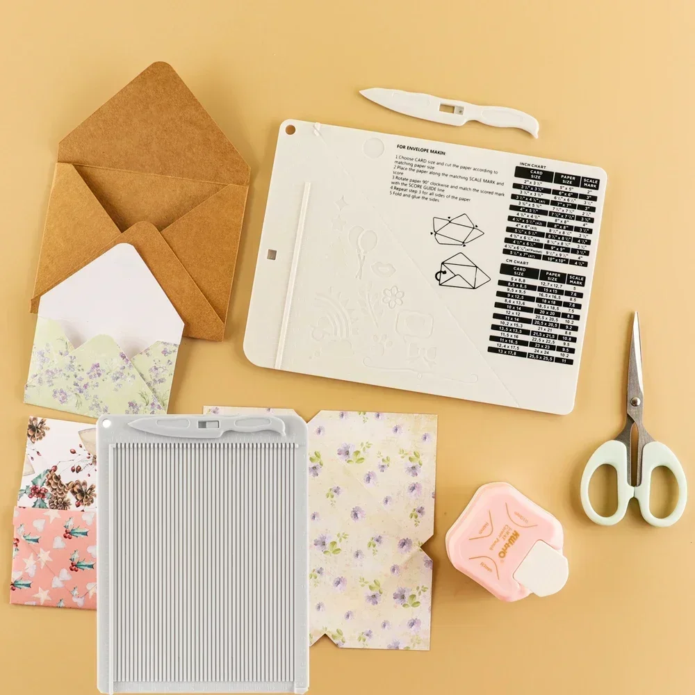 

1pcs 6.4*8.5 inch Multi-Purpose Scoring Board Set Mini Score Board To Make Different Size Envelopes For Embossing Lines In Cards