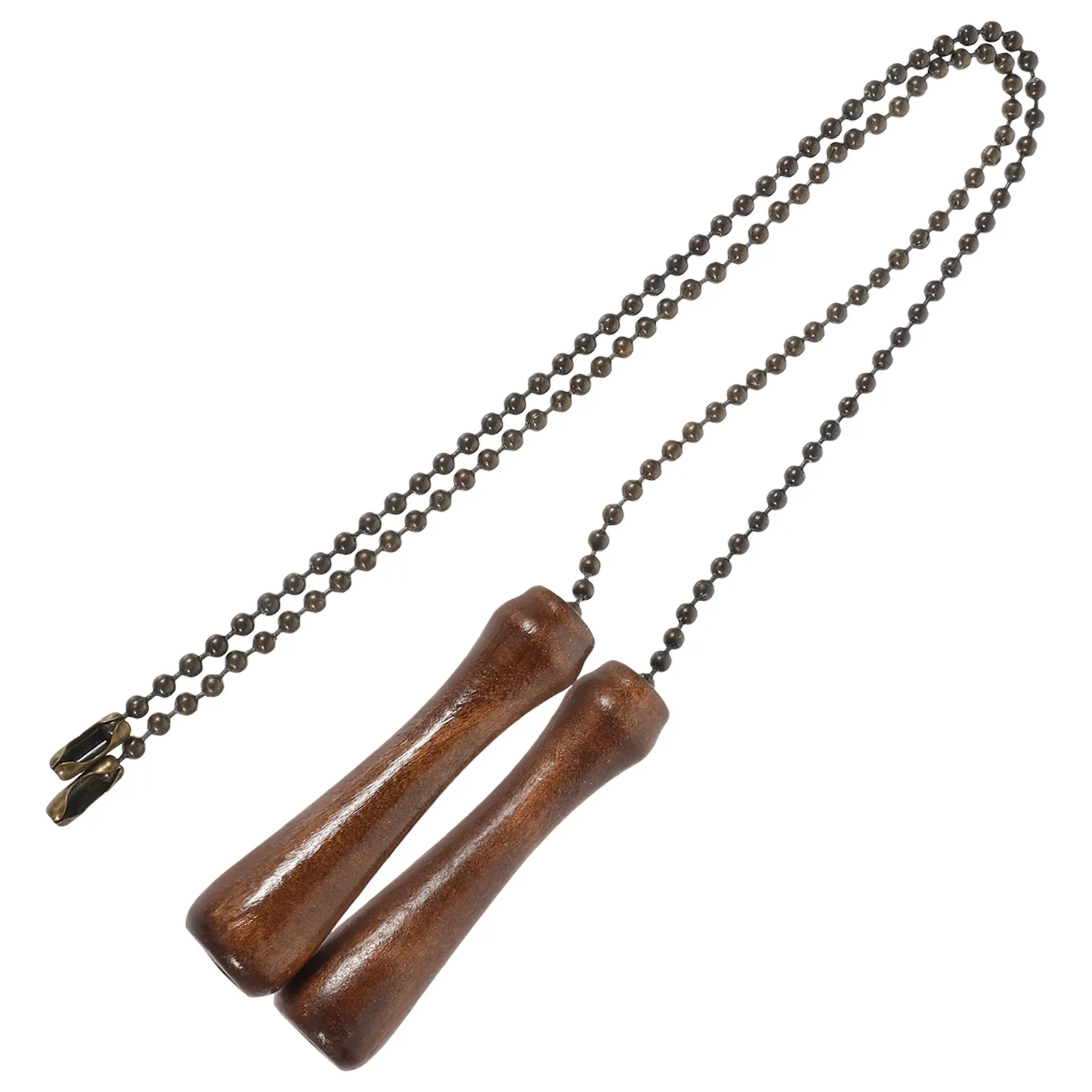 2Pcs Wooden Stick Bronze Fan Light Chain Pendant Classic Ceiling Fan Pull Chains Lamp Home Decoration Party Wedding