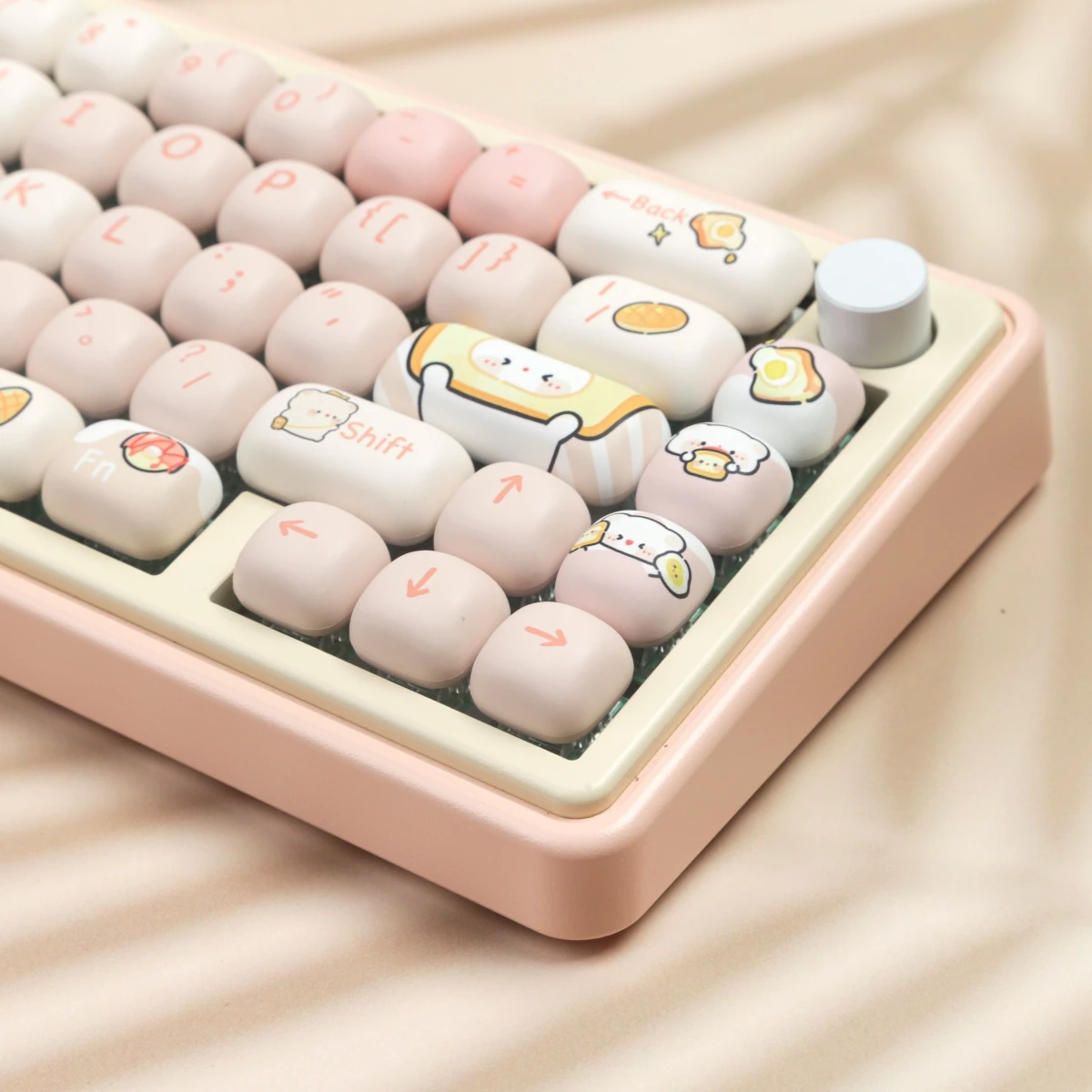 Imagem -04 - Mog Keycaps Pbt Corante-sub Grande Conjunto Tampas Pão Urso para Teclado Mecânico 7u Alice Divisão Layout Wooting Hi75 Personalizado