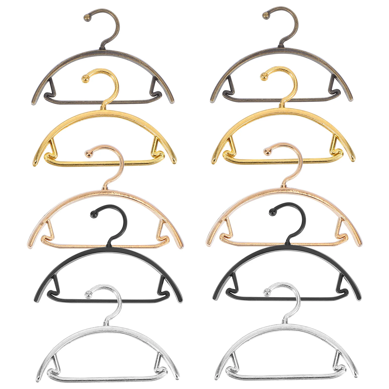

10Pcs Miniature Metal Clothes Hangers Coat Rack for Miniature Clothes Display Photography Props Clothing Hangers