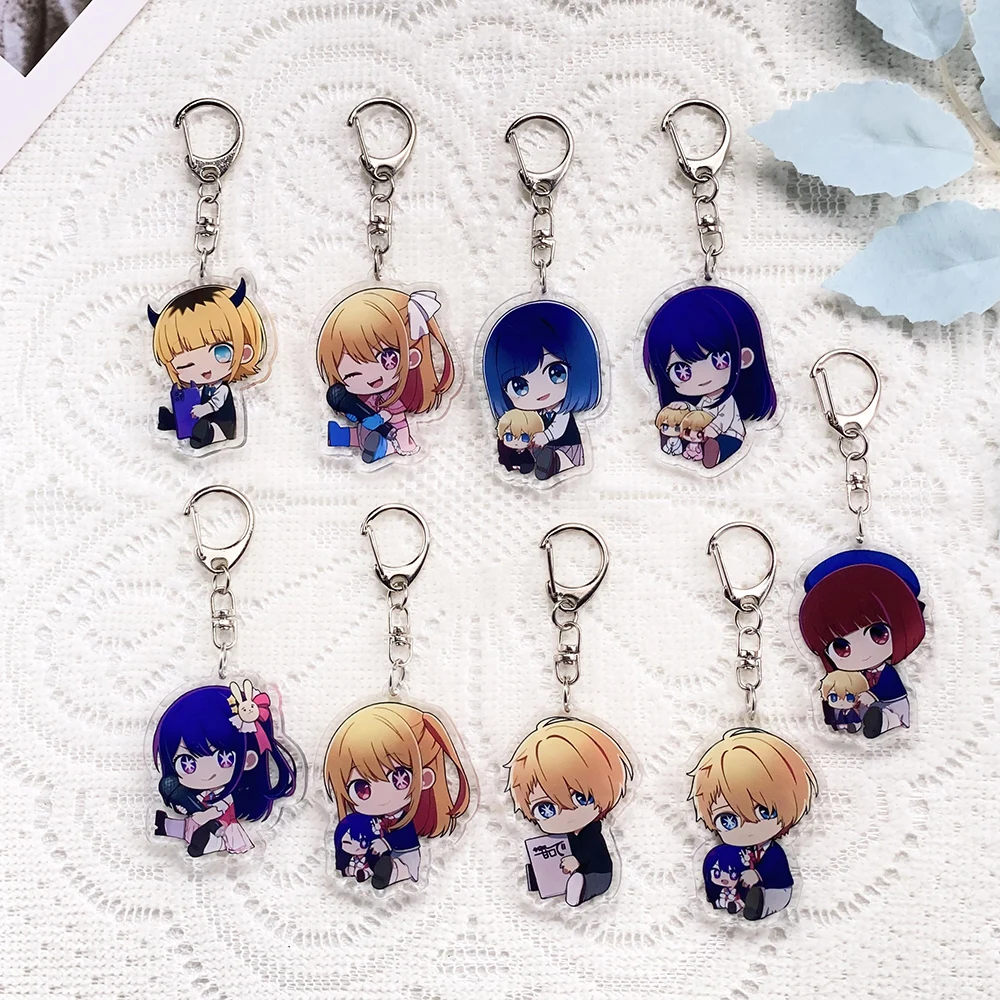 

9Pcs Anime Figures OSHI NO KO Car Keychain Acrylic Keyrings Bag Charms Cute Backpack Pendant Funny Prop Decoration Friends Gift