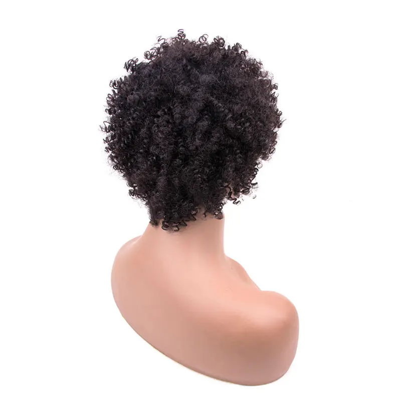 Perruque Bob Brésilienne Naturelle Remy, Cheveux Courts Bouclés, Sans Colle, Entièrement Faite à la Machine, pour Femme Africaine, 1 Pièce