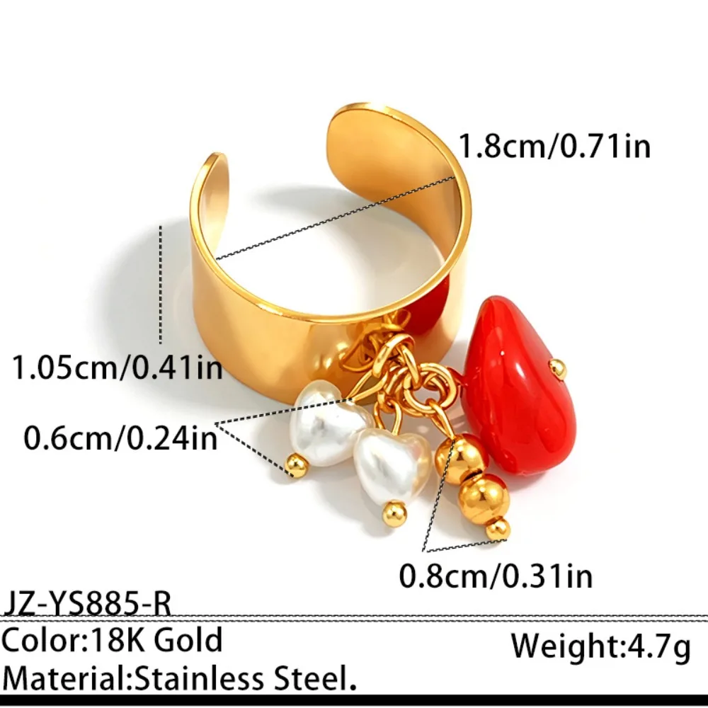 Gold Tone Charm Open Ring Non Fading Lightweight Adjustable Ring Long Lasting Finish Adjustable Band Fashion Ring Holiday
