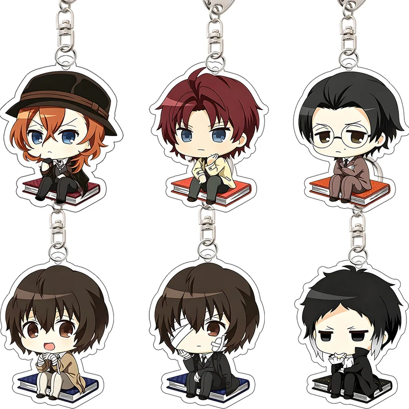 Osamu Dazai Chuya Nakahara Bungo Stray Dogs Acrylic Keychain School Bag Pendant Cartoon Anime Surrounding Jewelry Birthday Gift