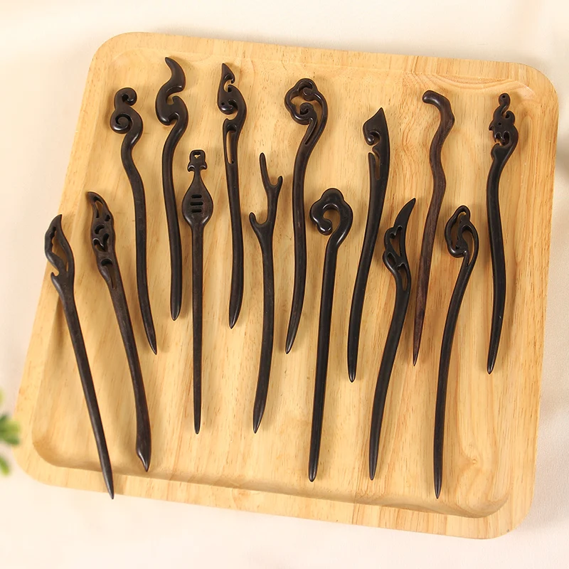 

Hair Clips Wooden Hairpins Natural Black Sandalwood Women Girls Hair Sticks Chopstick Shaped Pins For Hair Jewelry Accessories