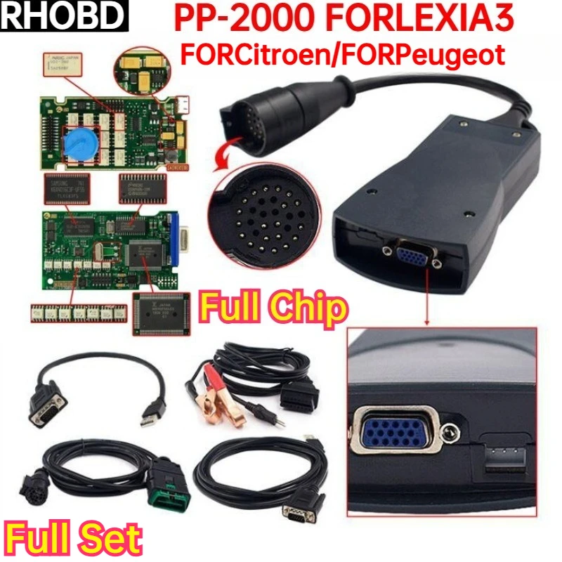 Best Full Chip For Lexia 3 PP2000 FOR Diagbox V9.129 921815C Diagnostic Tool V9.91 for Peugeot forCitroen FORlexia3 Auto Scanner