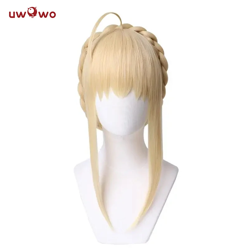 

UWOWO Artoriaa Cosplay Wig Artoriaa Pendragonn (Lancerr) Cosplay Wig 40cm Gold Wig Halloween Cosplay