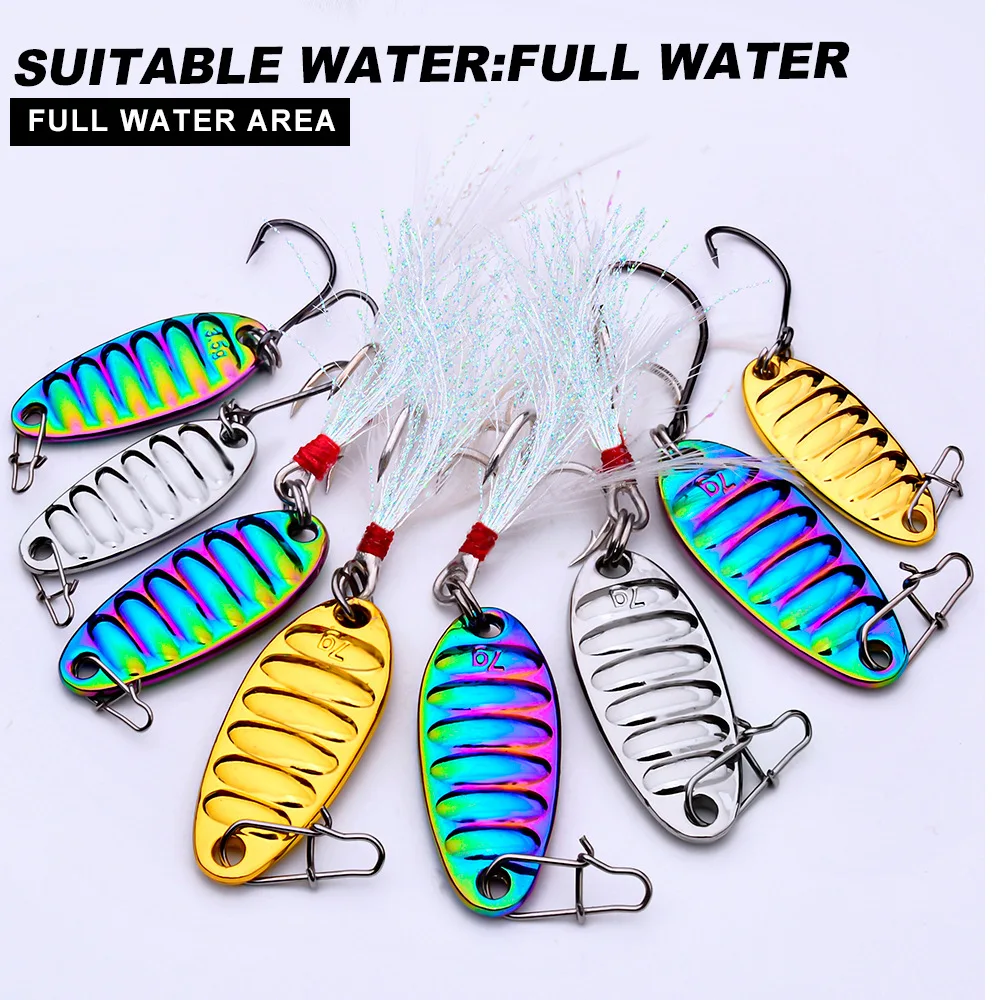 1pc 1.5g/2.5g/3g/3.5g/5g/7g/10g Metal Spoon Trout Bait Sequin Fishing Lure Wobbler Casting Jigging Tackle Accessories Jig Chub