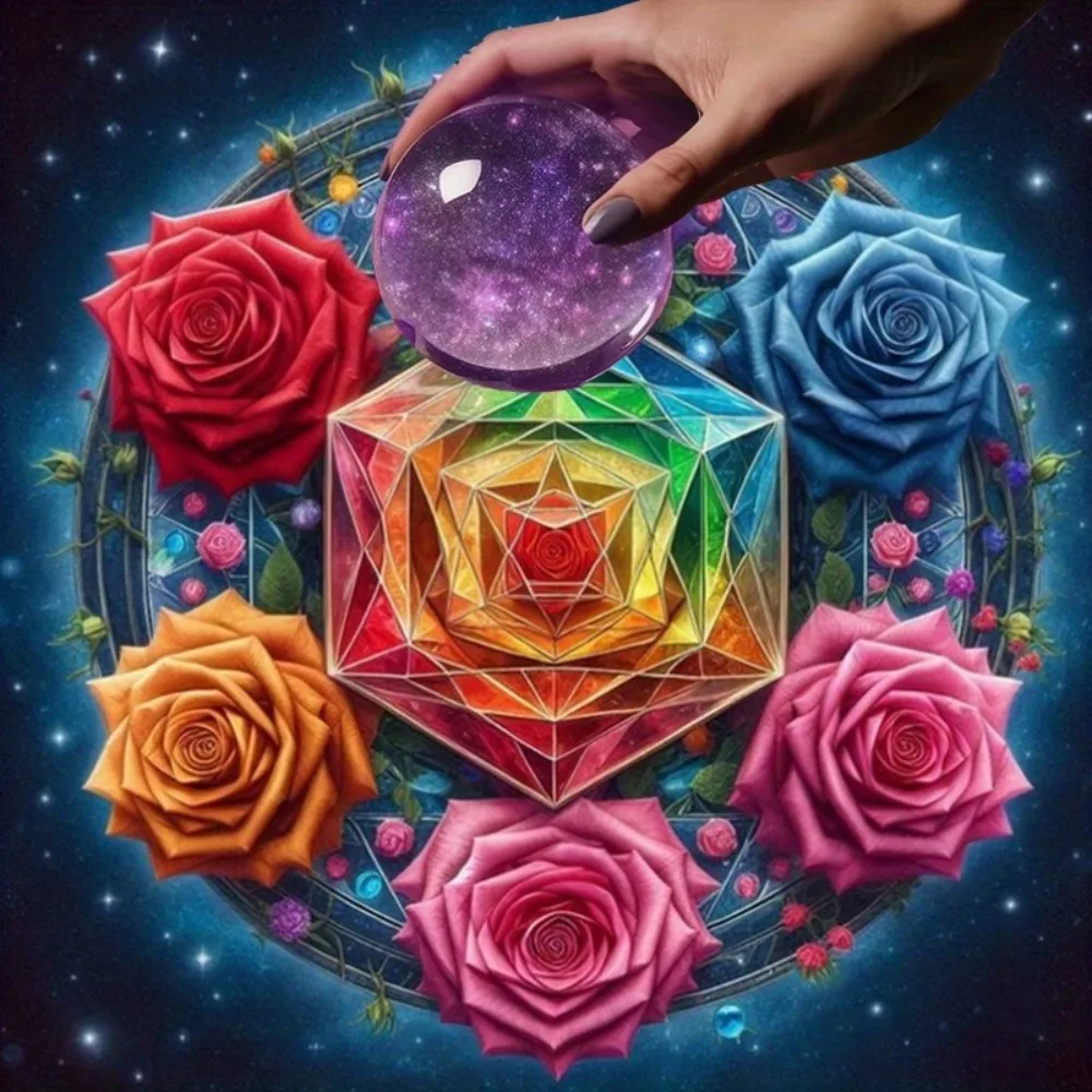 50/75/110/137cm Rose Geometric Gem Tarot Mat Altar Cloth Hd Sublimation Print Mystic Symbol 100 Polyester Machine Wash Party