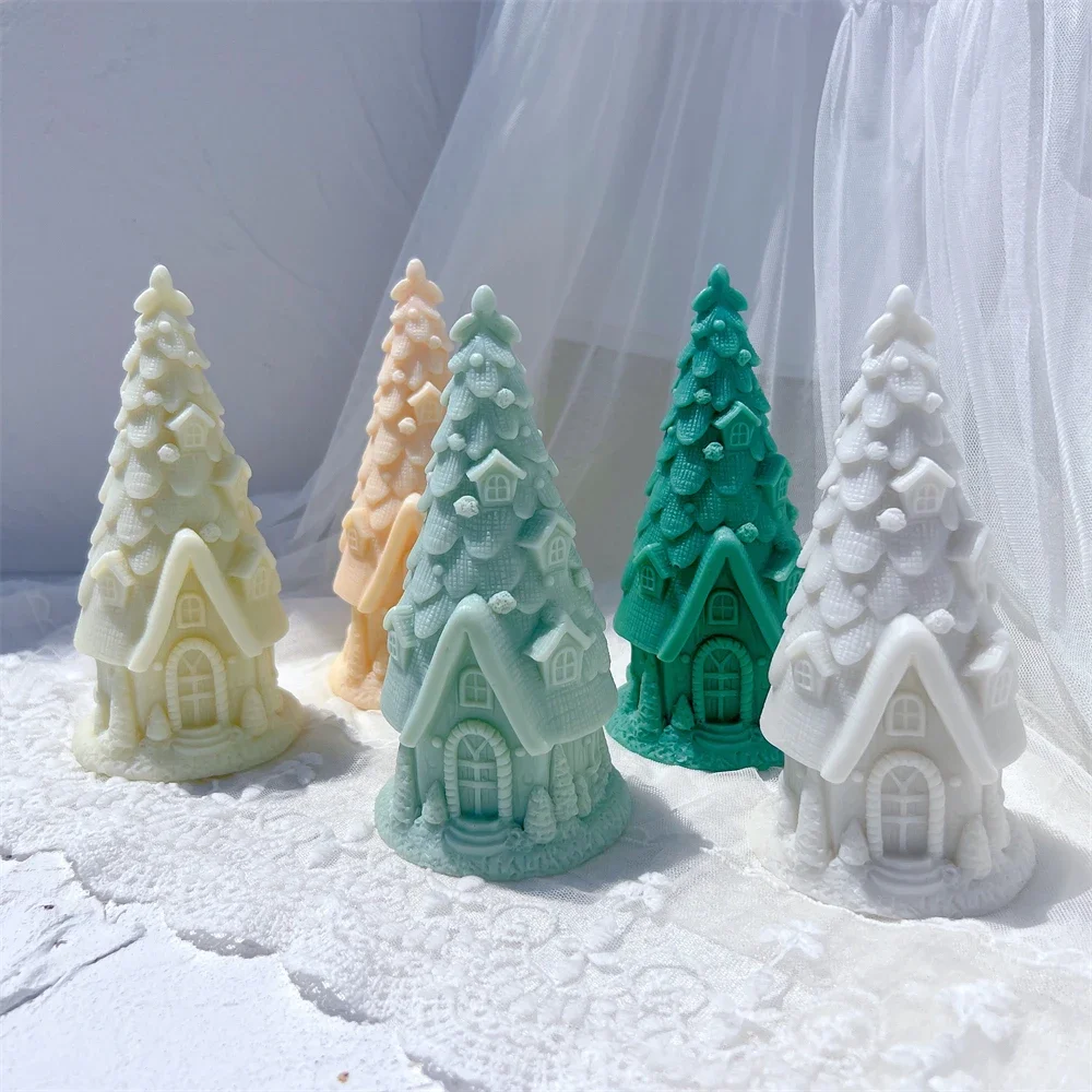 Christmas Pine Tree Silicone Candle Mold for Xmas Decorations DIY Handmade Crafts