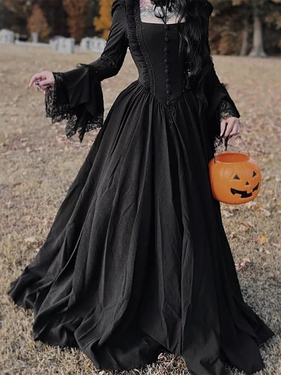 فساتين سهرة رسمية أنيقة بياقة مربعة وأكمام طويلة من الدانتيل على شكل حرف A فساتين حفلات أعياد الميلاد حسب الطلب