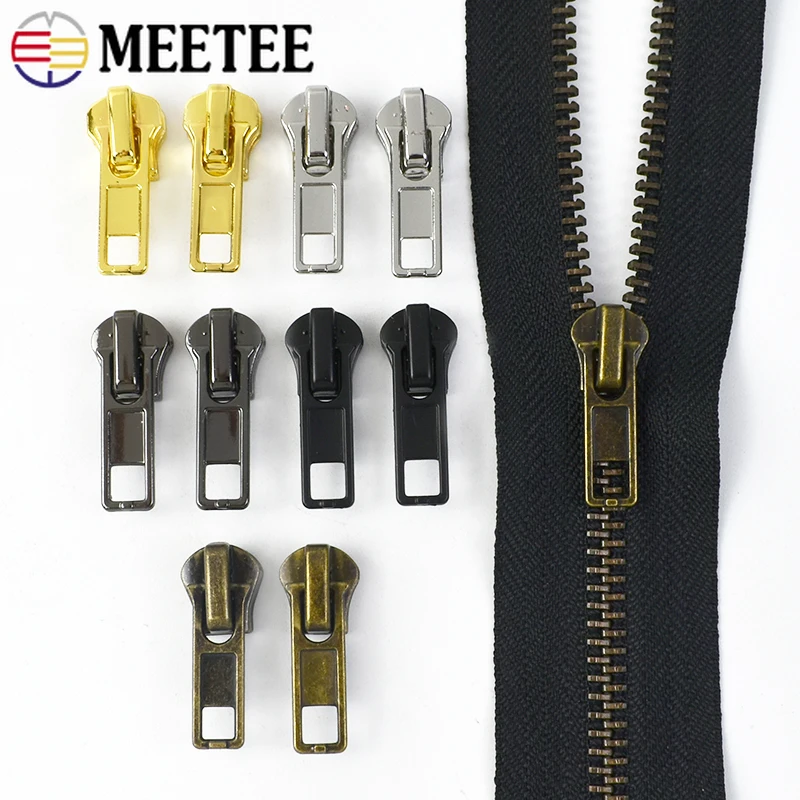 

20/50Pcs 3#5# Metal&Resin Zippers Slider Jacket Shoes Closure Zipper Puller Luggage Garment Pocket Zip Head Hardware Accessories