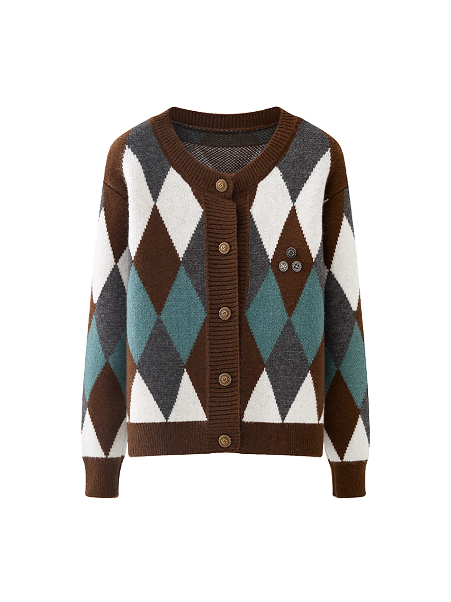 Etam Knitted Open Cardigan Women's Loose Sle Retro Casual Spring Autumn New Arrival Small Size Button Long Sve Coat