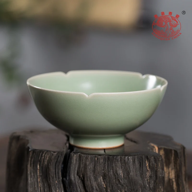 

Longquan Celadon Master Cup Single Cup Porcelain Tea Tasting Cup Chinese Kung Fu Tea Cup Personal Use Hu Jianyong Handmade Tea C