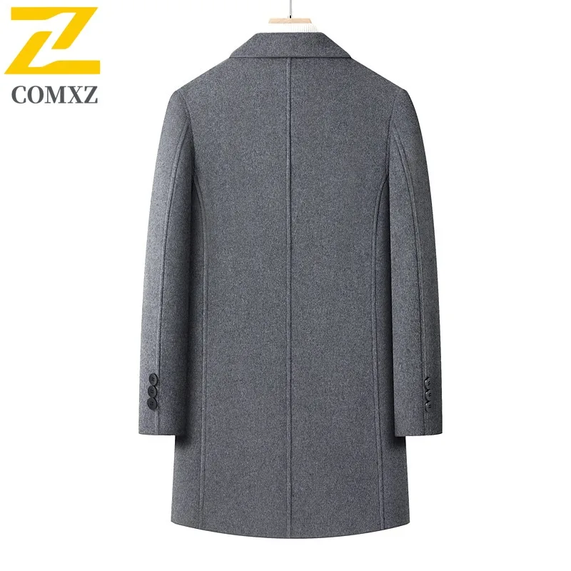 COMXZ Mens Wool Overcoat Fashion Classics Turndown Collar Working Woolen Coat Casual  Autumn Winter Windproof Sports Outerwear