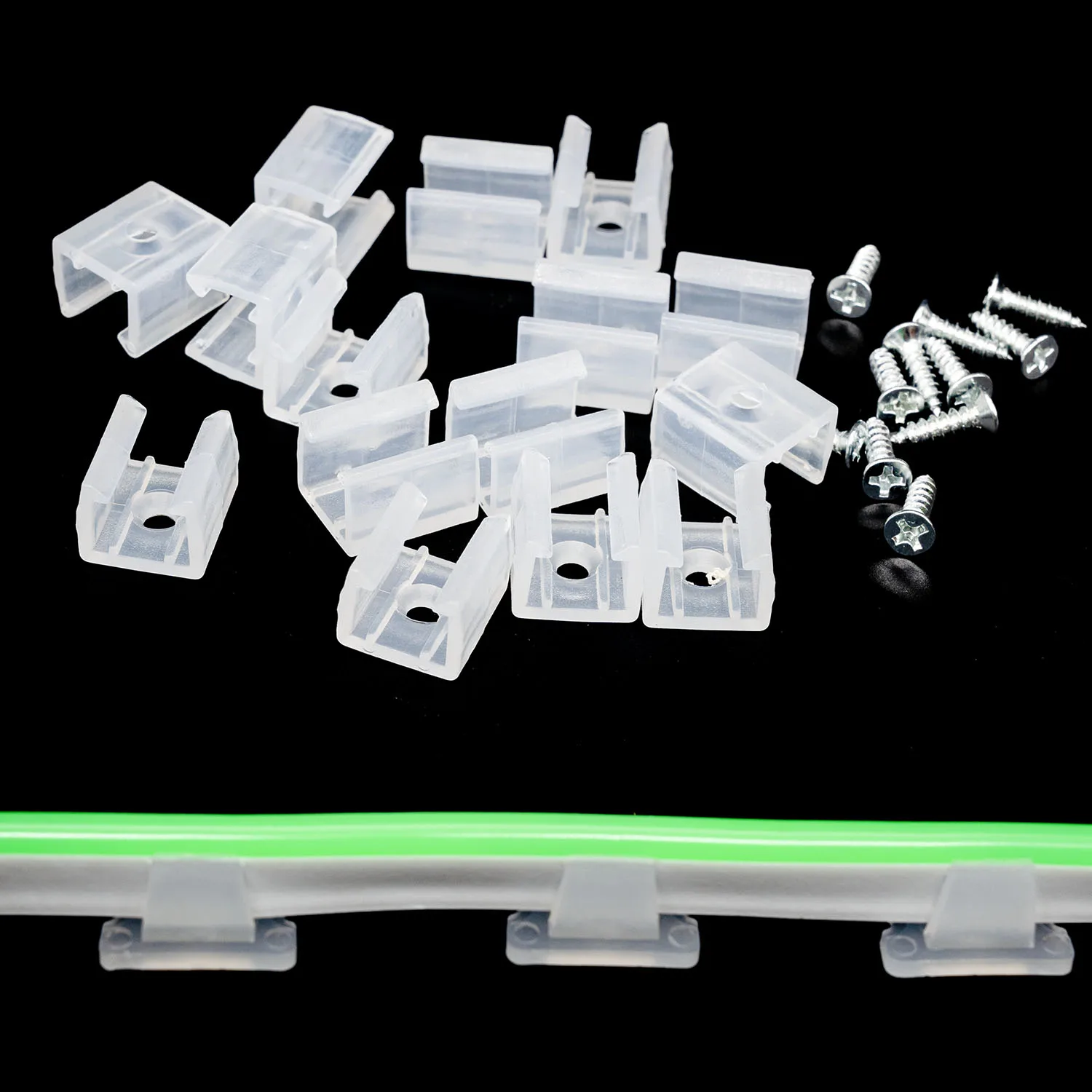 

6mm 8mm Neon LED Strip Fix Clips Connector and Screws For Fixing 2835 Neon COB/Light Plastic Buckle Accessories5-100pcs