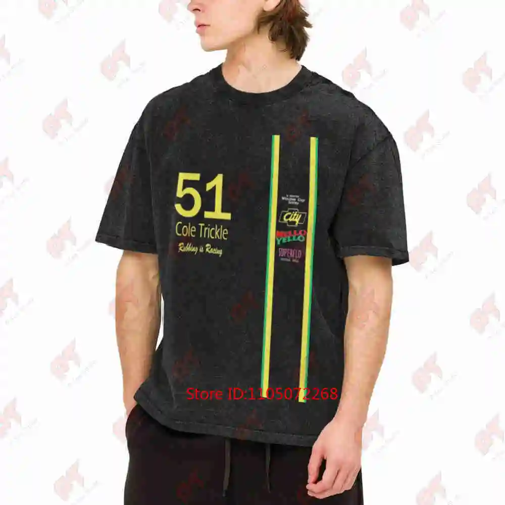 Day Of Thunder Racing 51 Motorsports Vintage Washed Tee Pure Cotton T-Shirt