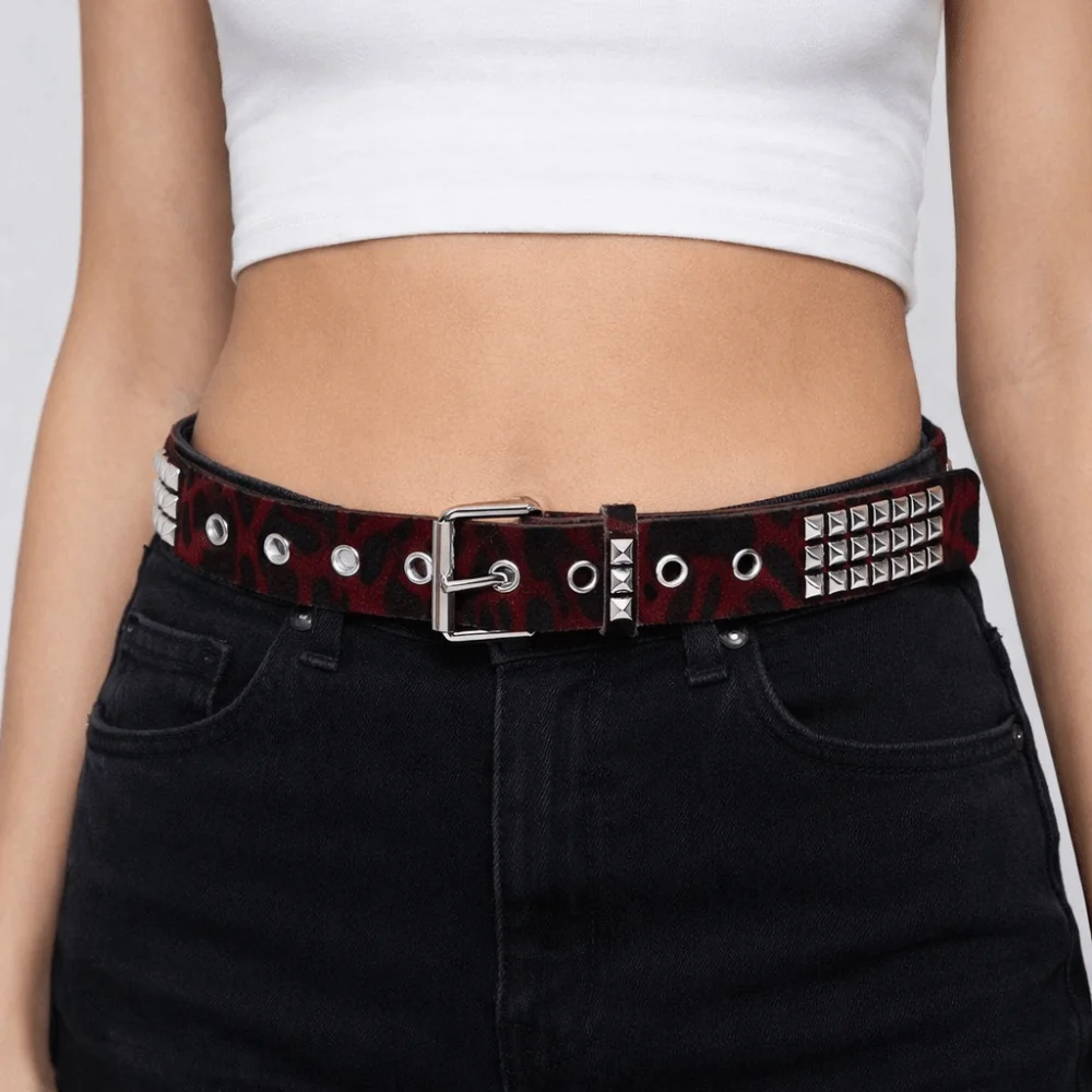 

Модный ремень с пряжками и заклепками в стиле панк, с меховой отделкой, готический пояс в стиле хип-хоп, универсальный ремень Y2K для женщин