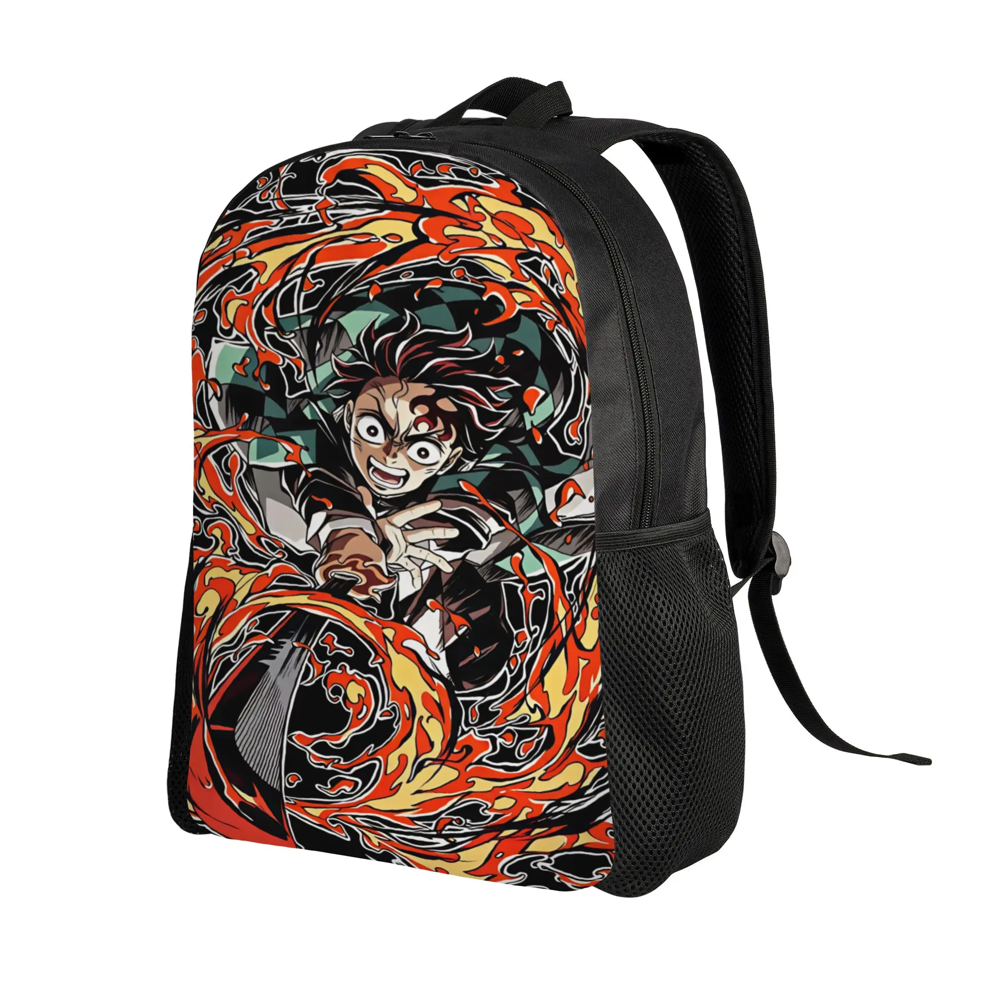 Kamado Tanjiro Backpack Demon Slayered Modern Backpacks Teen Outdoor Style Big School Bags Design Rucksack