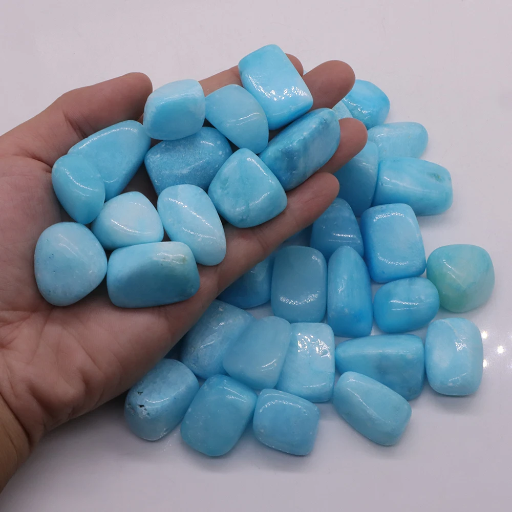 

Natural Round Stone Blue Aragonite Crystal Tumbled Bulk Healing Mineral Specime Gemstones Gem Raw Aquarium Decoration Gift