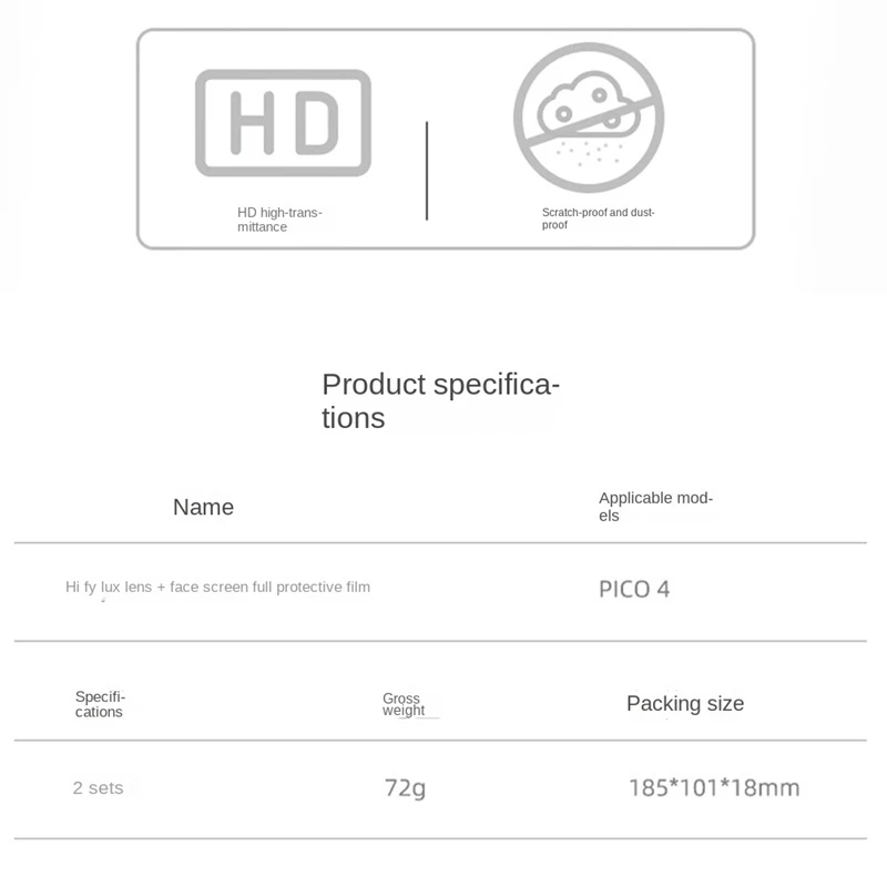 Voor Pico 4 Vr Bril Hoofd Film Hoofddeksels Hd Anti-Kras Soft Panel Film Accessoires Voor Pico4 Lens Film