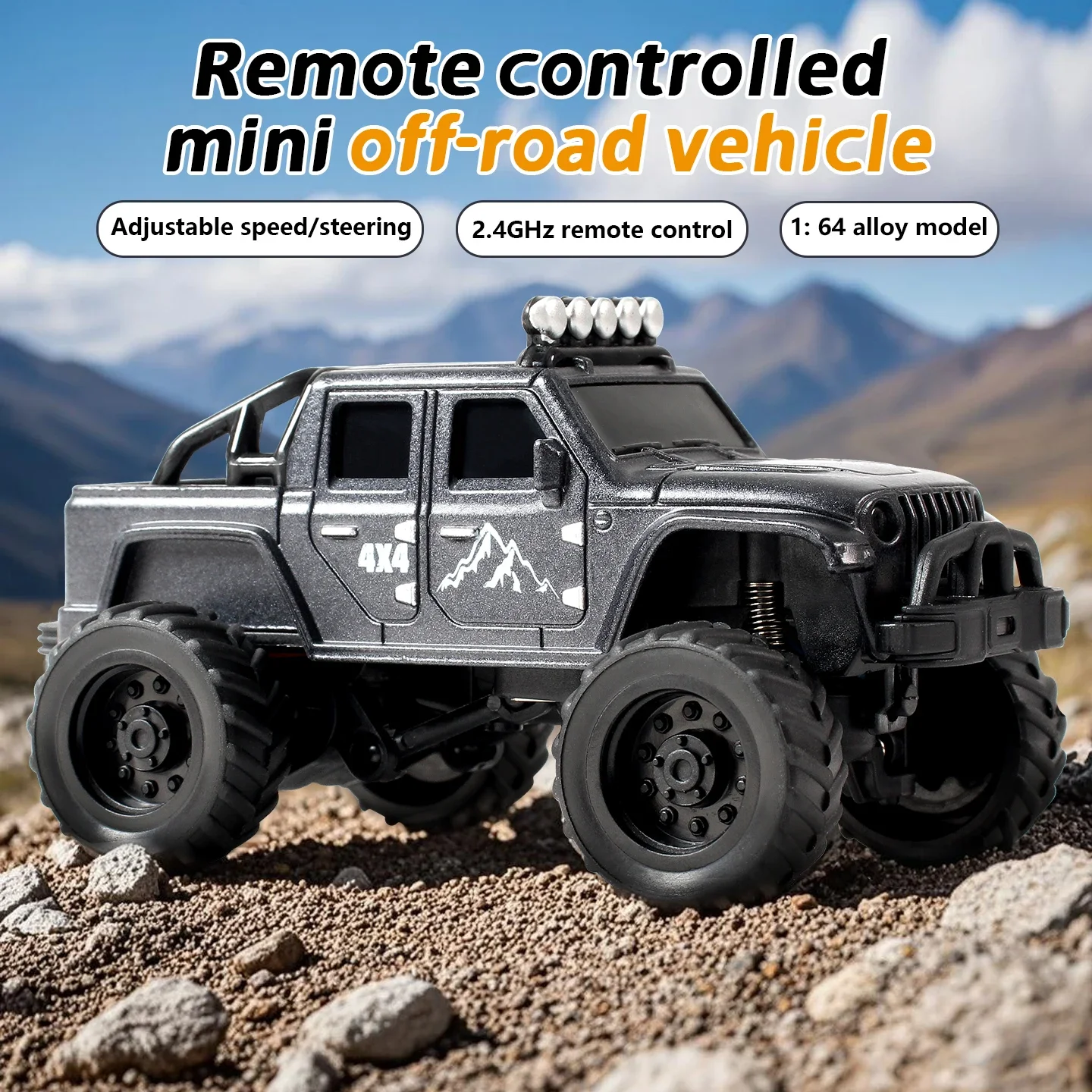 1:64 RC Alloy Car 2.4G Remote Control Off-Road Drift Racing Vehicle Model Desktop Mini Car Collection Toy Boy Birthday Gifts
