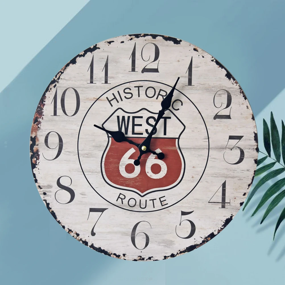 

Retro Decorative Clock Vintage Style Wall Household Practical Bamboo Housewarming Gift