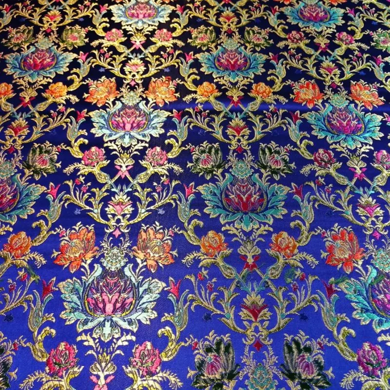 Tecido brocado jacquard de alta precisão com flores de 75 CM para roupas