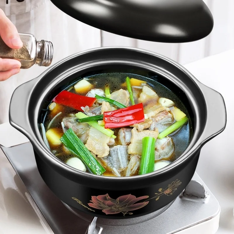 Chinese Cookware Stew Pots Ceramic Casserole Non Stick Soup Pot Food Stewpan Cooking Kitchen Kitchenware