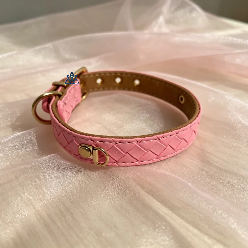 1Pcs Adjustable Braided PU Leather Dog Collar with Beads, DIY Woven Pet Accessories in Multiple Colors - view 4