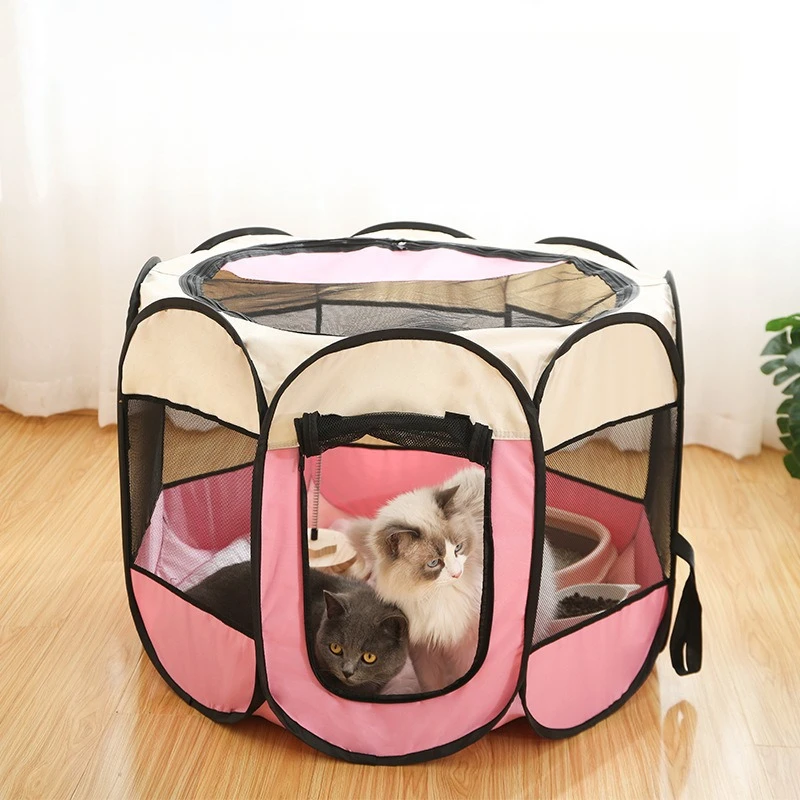 Caseta Plegable para Perros, Jaula para Parto de Gatos, Valla para Mascotas, Tienda de Campaña, Nido para Gatos, Jaula Octogonal para Perros, Suministros para Mascotas, Cama para Perro