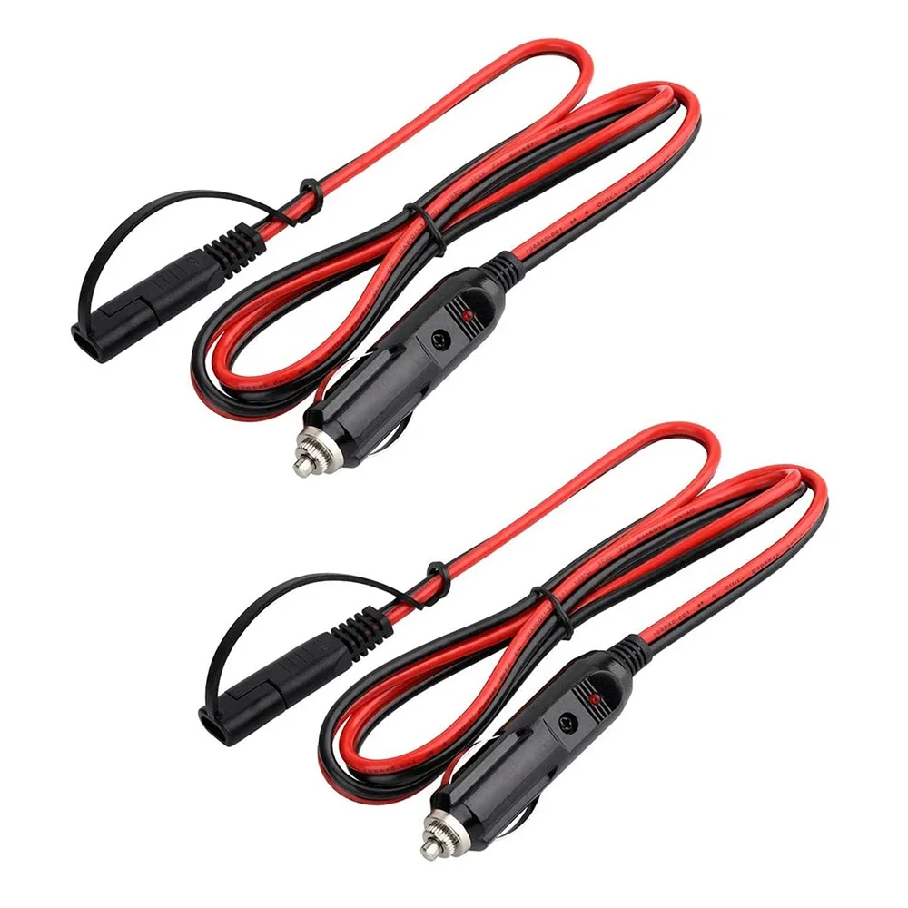 

2pcs 150CM 16AWG Car Cigarette Lighter Plug to SAE Quick Disconnect Extension Charging Cable Heavy Duty Power Supply Cord