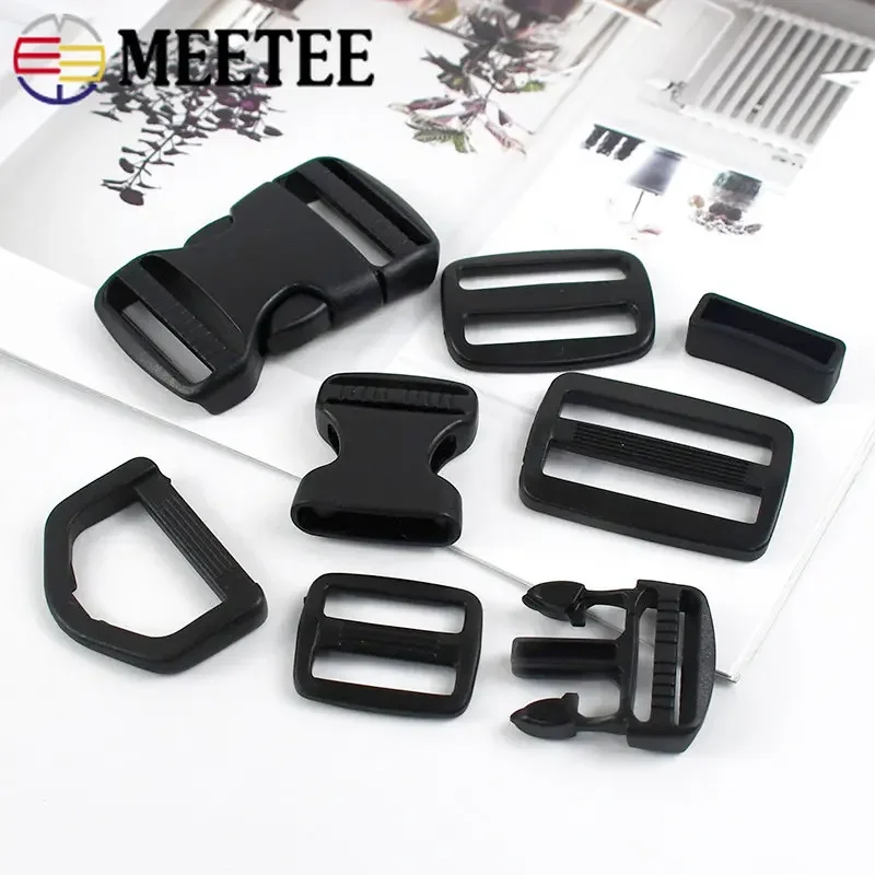 2/5Sets 20-50mm Plastic Quick Side Release Buckle Bag Strap Tri-Glide D Ring Webbing Adjust Clasp Hook Pet Collar Accessories