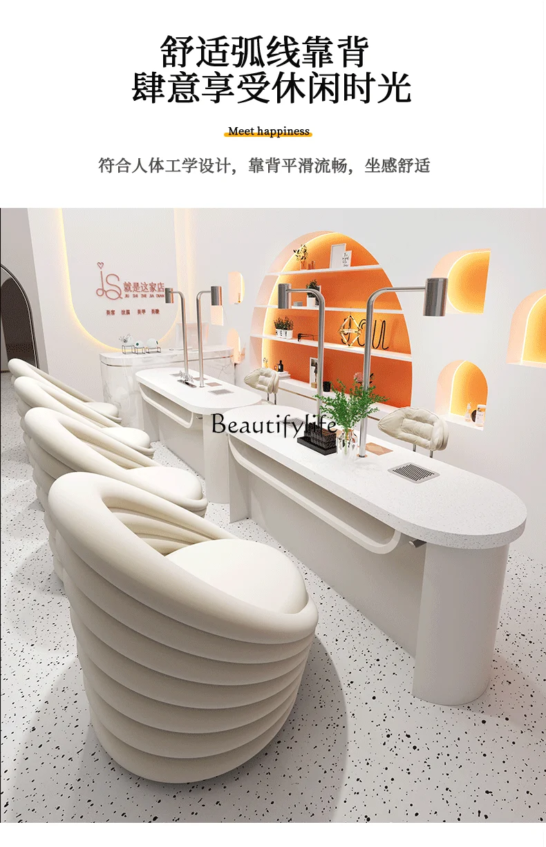 Cream Style High-End Multi-Functional Nail Table Embedded High-Power Vacuum Cleaner Never Leak Gray